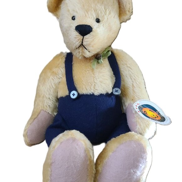 Bear Essentials Retired 1998 Mohair Bear Spencer w/ Suspenders - Picture 5 of 6